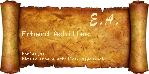 Erhard Achilles névjegykártya